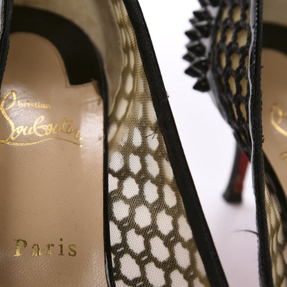 Christian Louboutin Fishnet Patent Guni 55 Spiked Pumps 41 Black 13 of 14