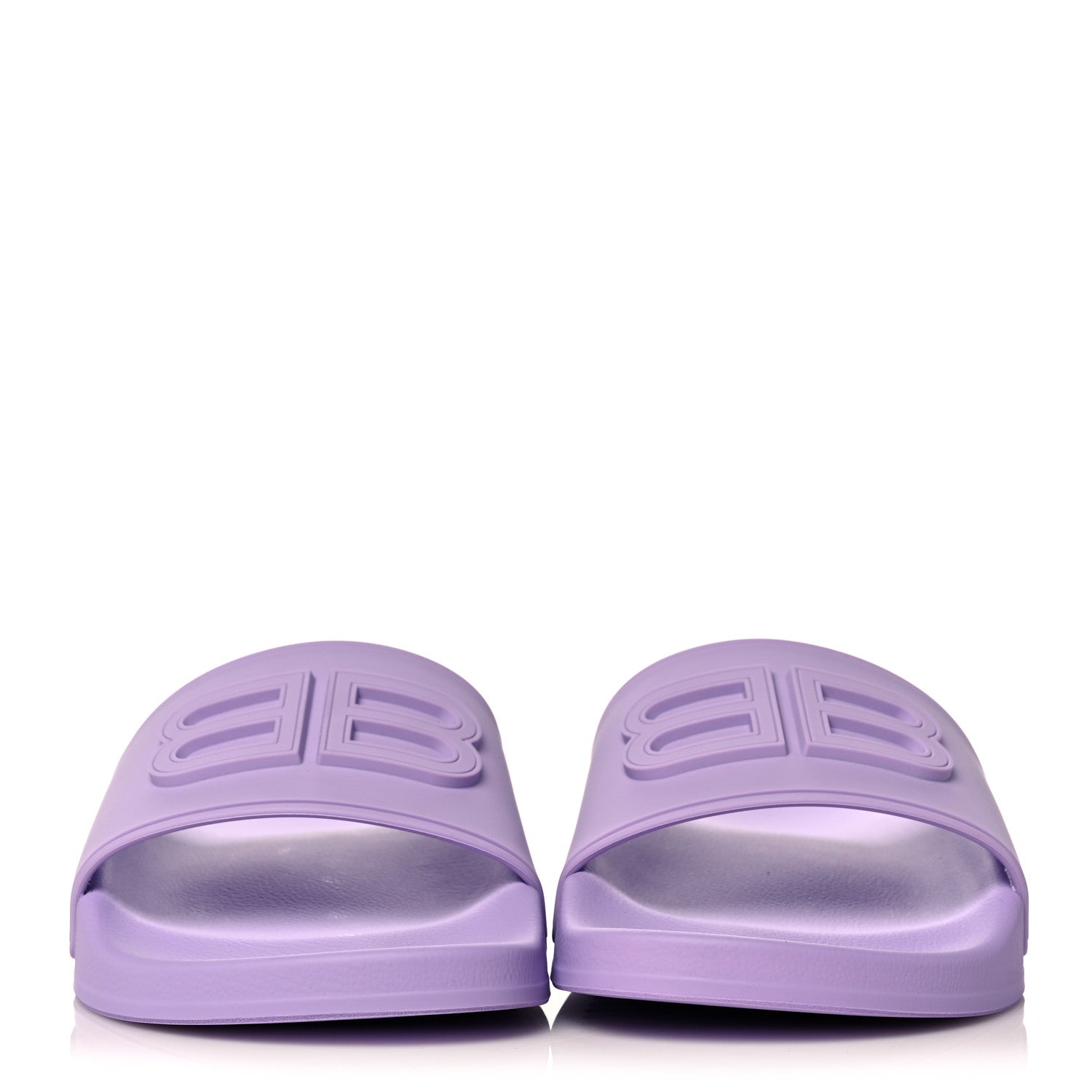Balenciaga Rubber BB Womens Pool Slide Sandals 38 Lilac 2 of 7