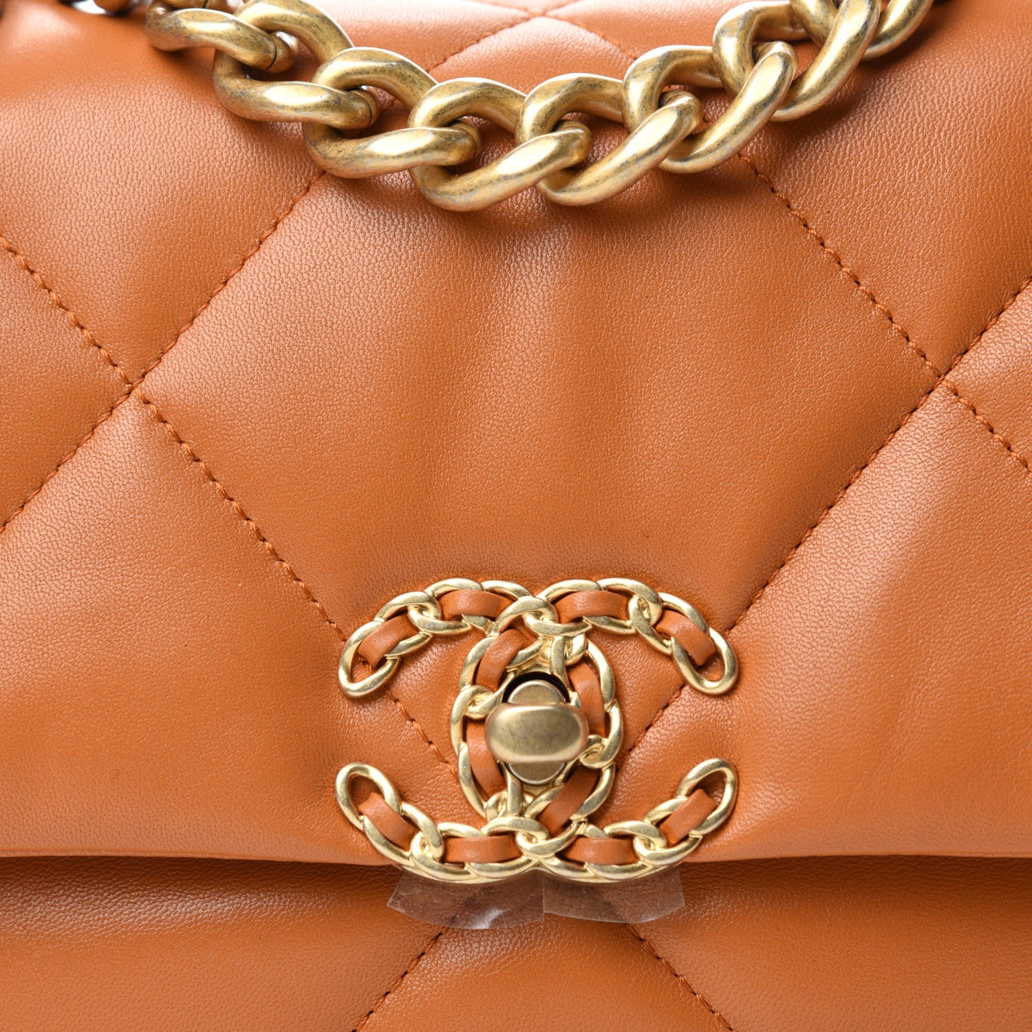 Chanel Lambskin Quilted Medium Chanel 19 Flap Light Brown 10 of 10