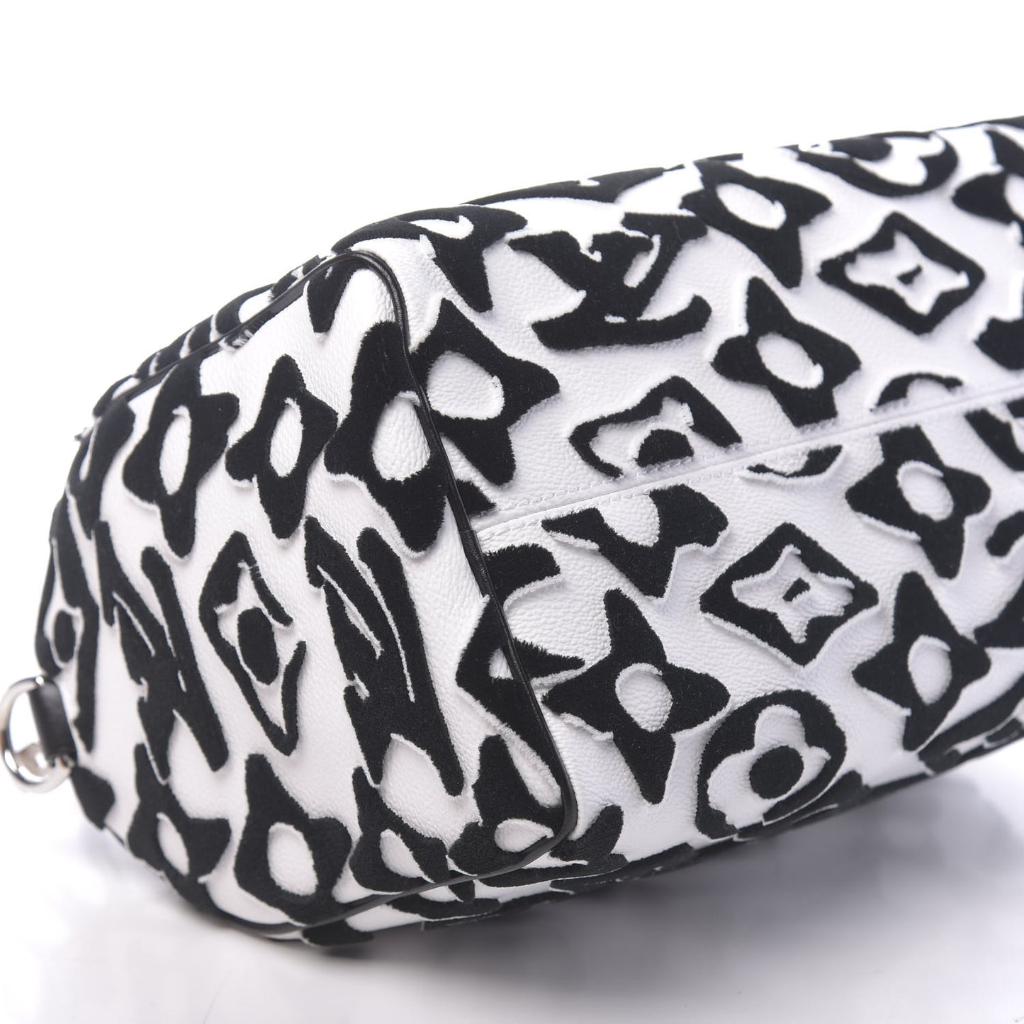 X UF Tufted Monogram Speedy Bandouliere 25 White Black