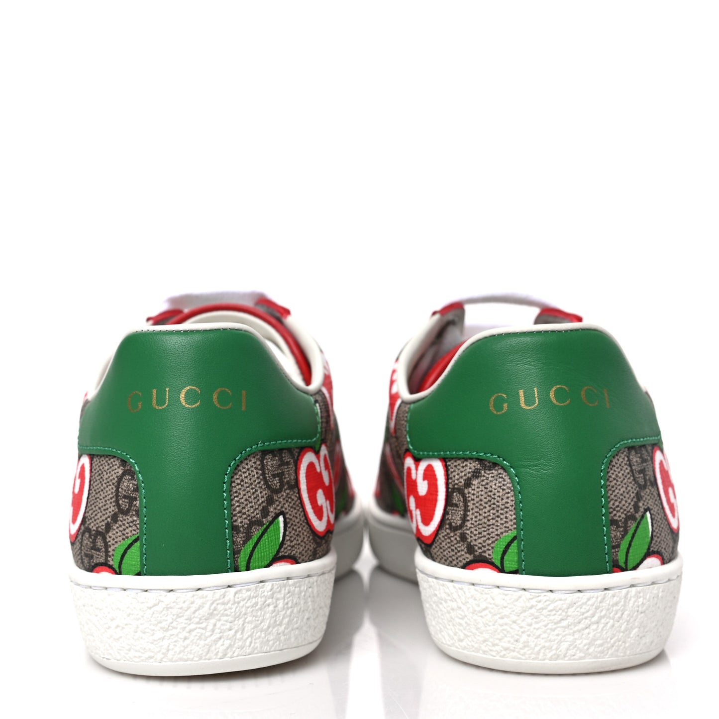 GG Supreme Monogram Apple Womens Ace Sneakers 35 Red