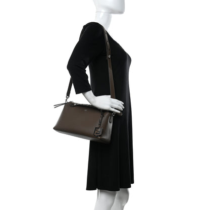 Fendi Vitello Dolce Bi-Color FF 1974 Embossed Medium By The Way Boston Bag Maya Black 2 of 13