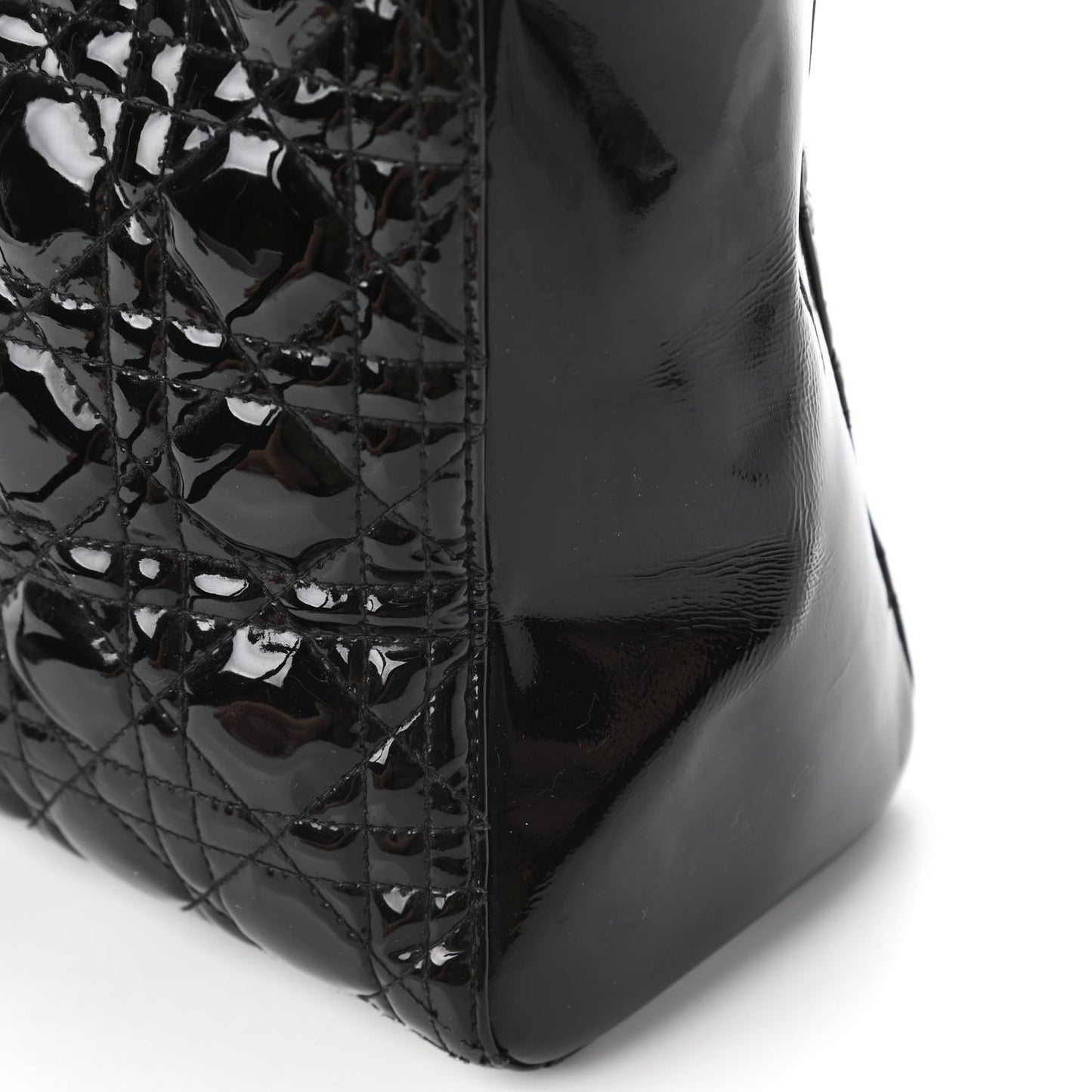 Patent Cannage Large Lady Dior Black