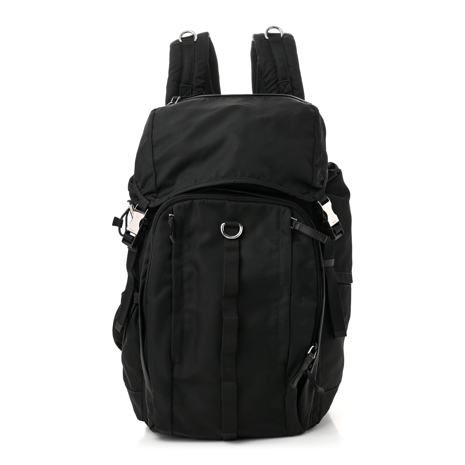 Prada Tessuto Nylon Montagna Double Buckle Backpack Black 1 of 9