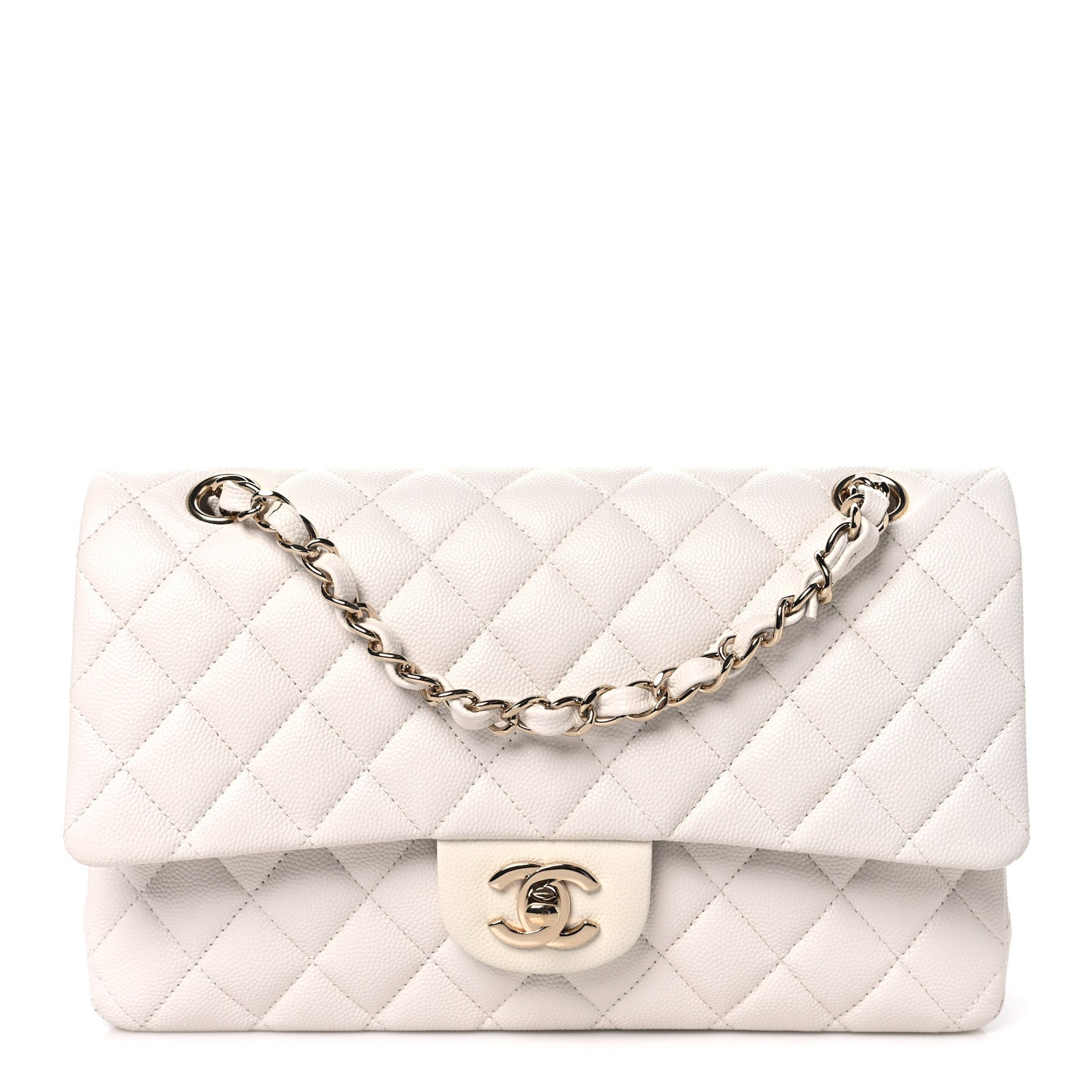 Chanel Caviar Quilted Medium Double Flap White 1 of 11