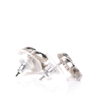 Chanel Crystal Mini Timeless CC Earrings Silver 4 of 6