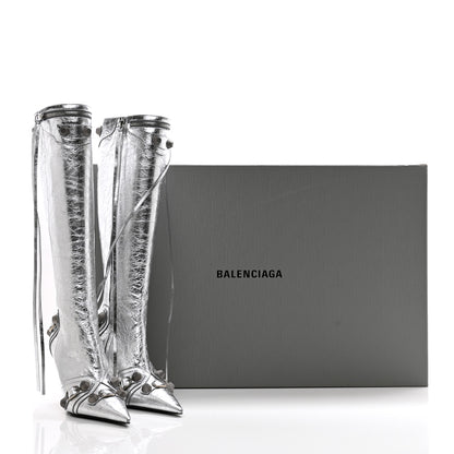 Balenciaga Metallic Agneau Arena Cagole 90mm Boots 37.5 Silver 10 of 10