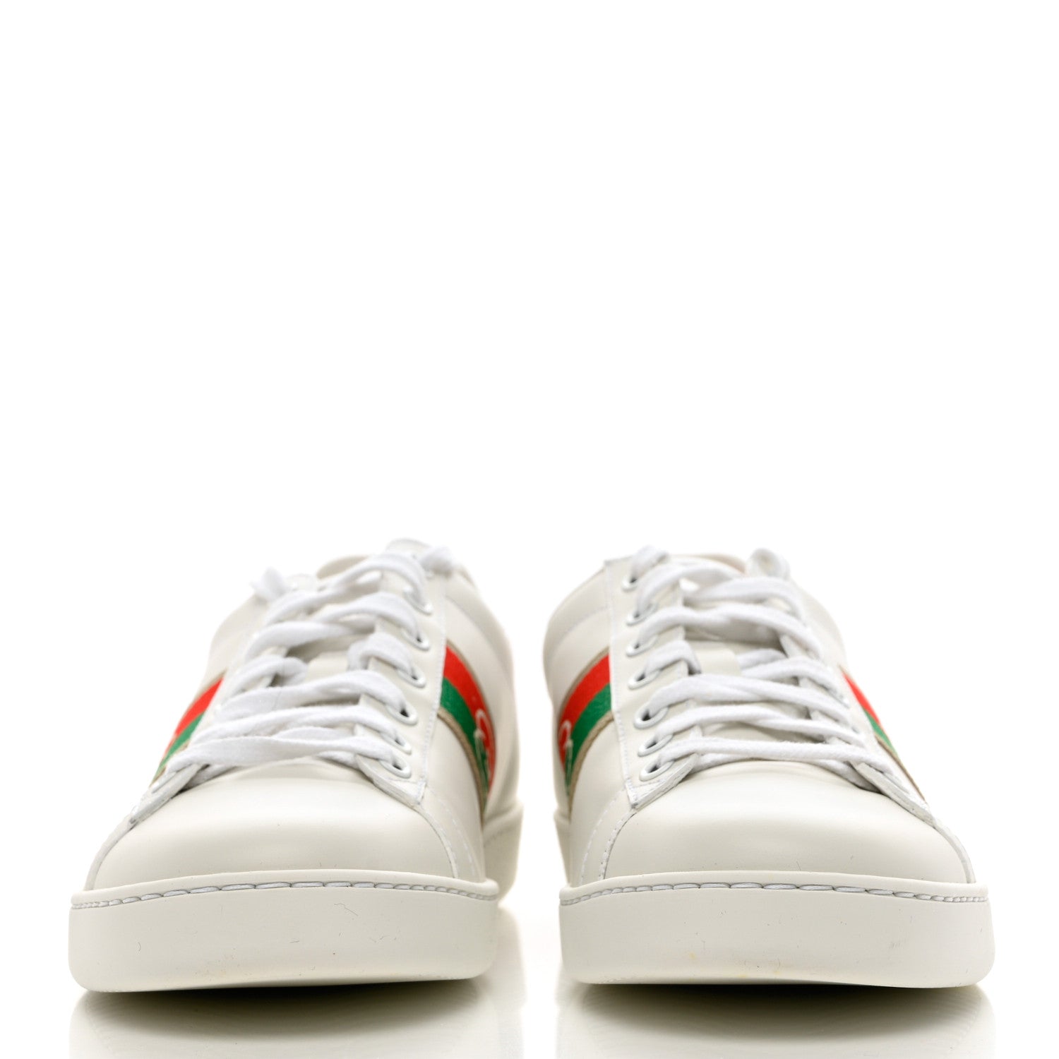 Gucci Calfskin Web Interlocking G Womens Ace Sneakers 40 White 2 of 8