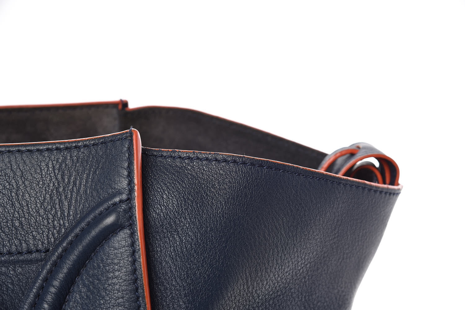 Celine Supple Calfskin Large Phantom Luggage Navy Blue Orange 19 of 25