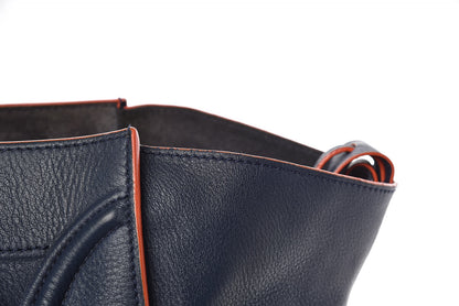 Celine Supple Calfskin Large Phantom Luggage Navy Blue Orange 19 of 25