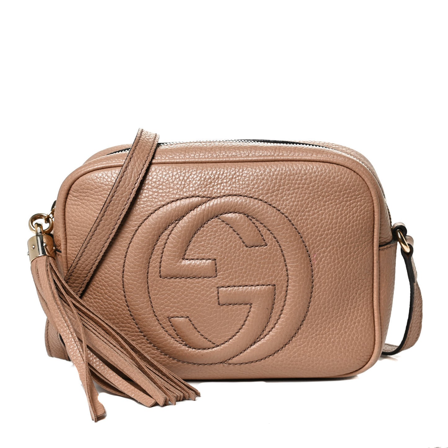 Pebbled Calfskin Small Soho Disco Bag Camelia