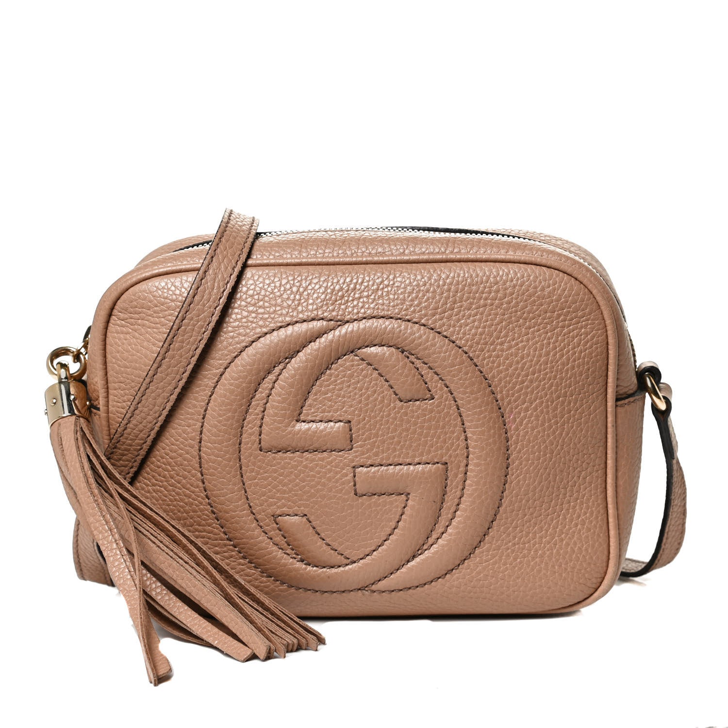 Gucci Pebbled Calfskin Small Soho Disco Bag Camelia 2 of 12