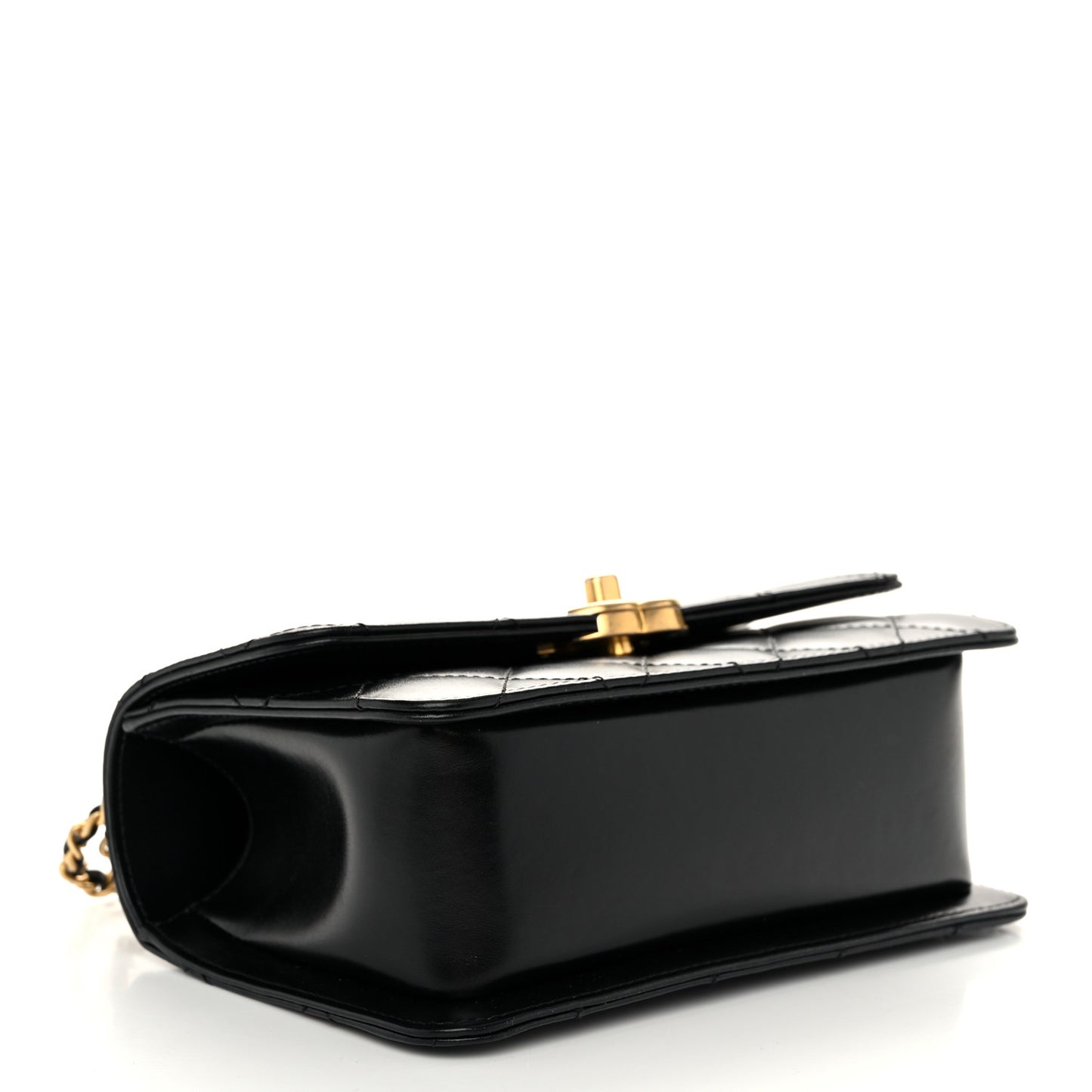 Calfskin Quilted Mini Perfect Fit Flap Black
