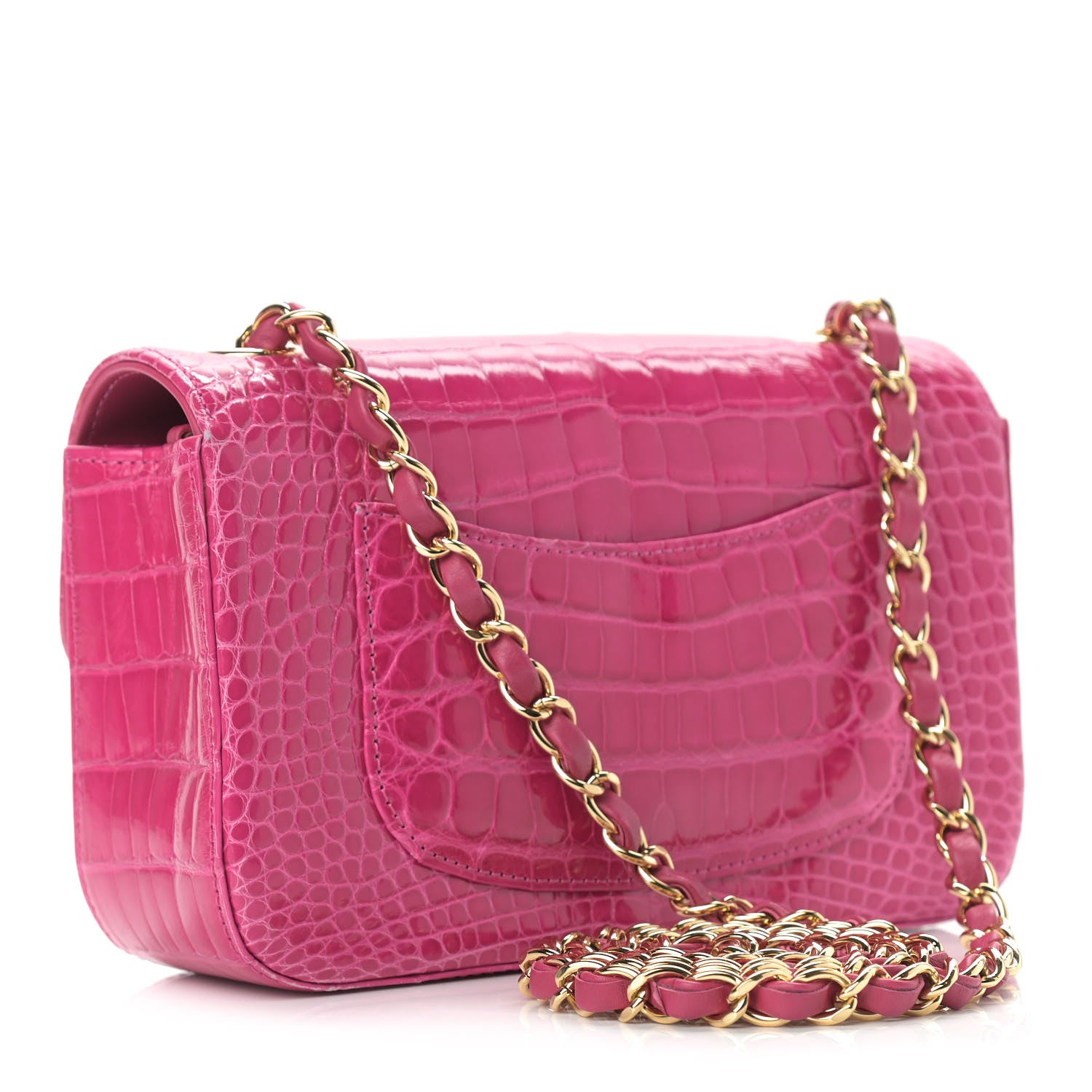 Chanel Shiny Alligator Mini Flap Pink 3 of 13
