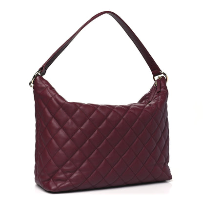 Chanel Calfskin Quilted Large Coco Mellow Hobo Burgundy 4 of 12