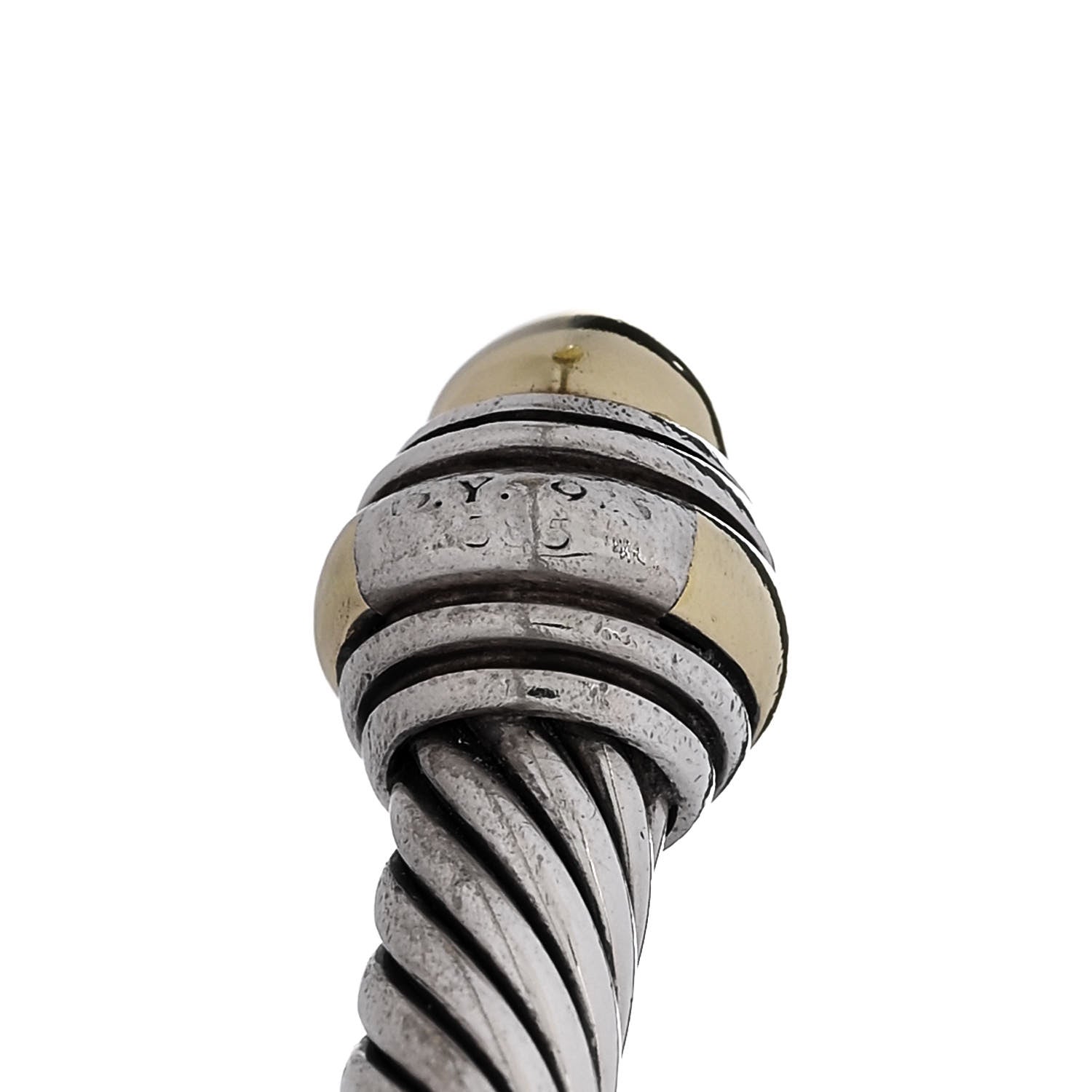 David Yurman Sterling Silver 14K Yellow Gold 5mm Cable Classics Dome Bracelet 4 of 4