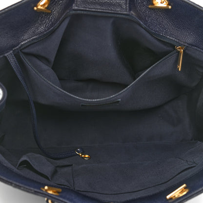 Chanel Caviar Quilted Large CC Shopping Tote Navy 5 of 11
