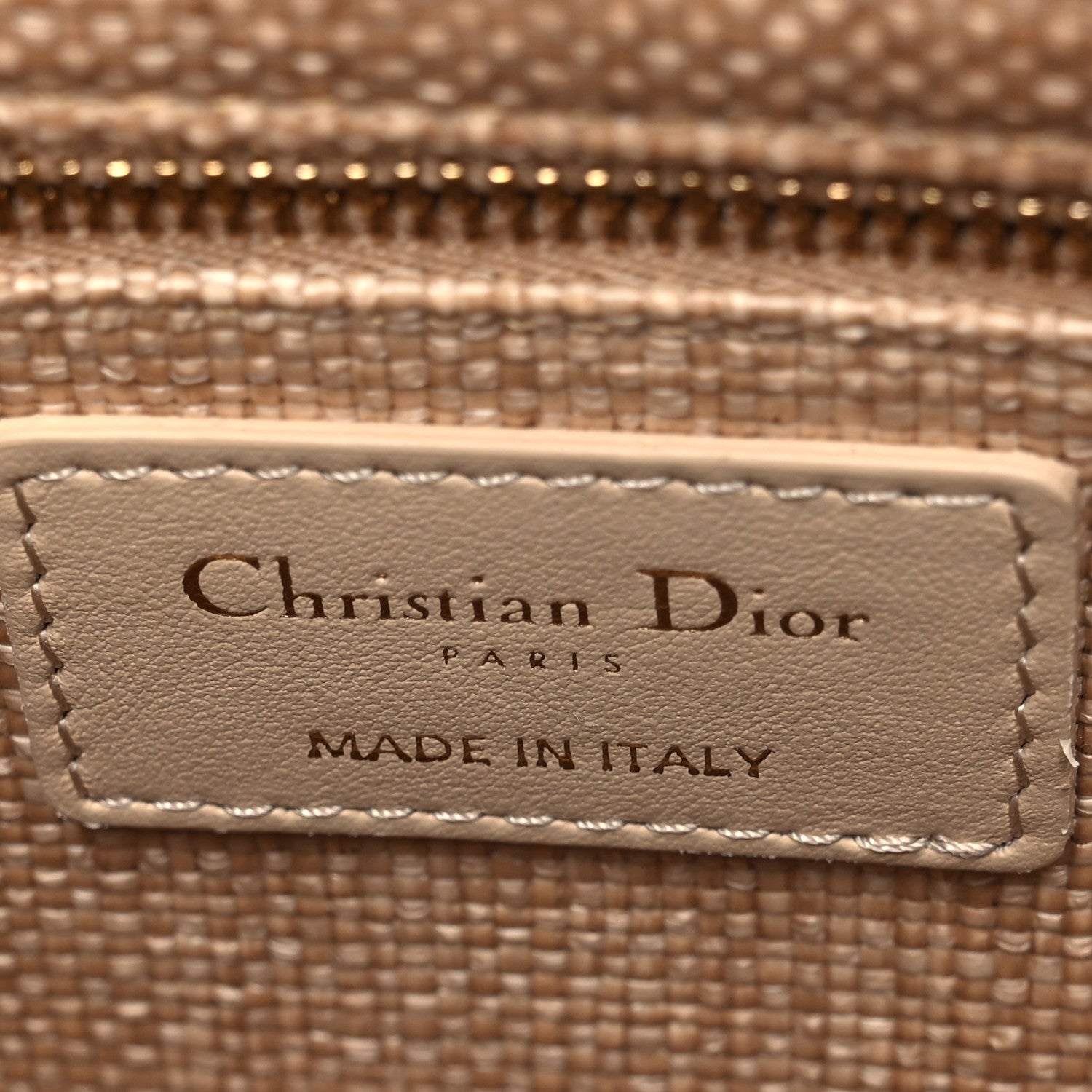 Christian Dior Raffia Woven Cannage Embroidered Medium Lady D-Lite Natural Black 6 of 10