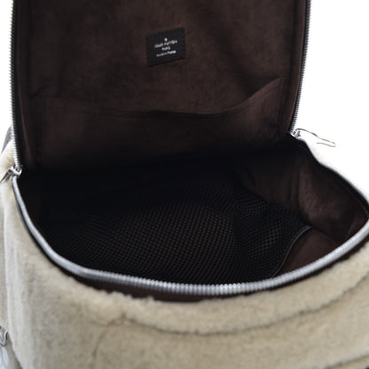 Louis Vuitton Shearling Monogram Marc Newson Fleece Pack Beige 6 of 7