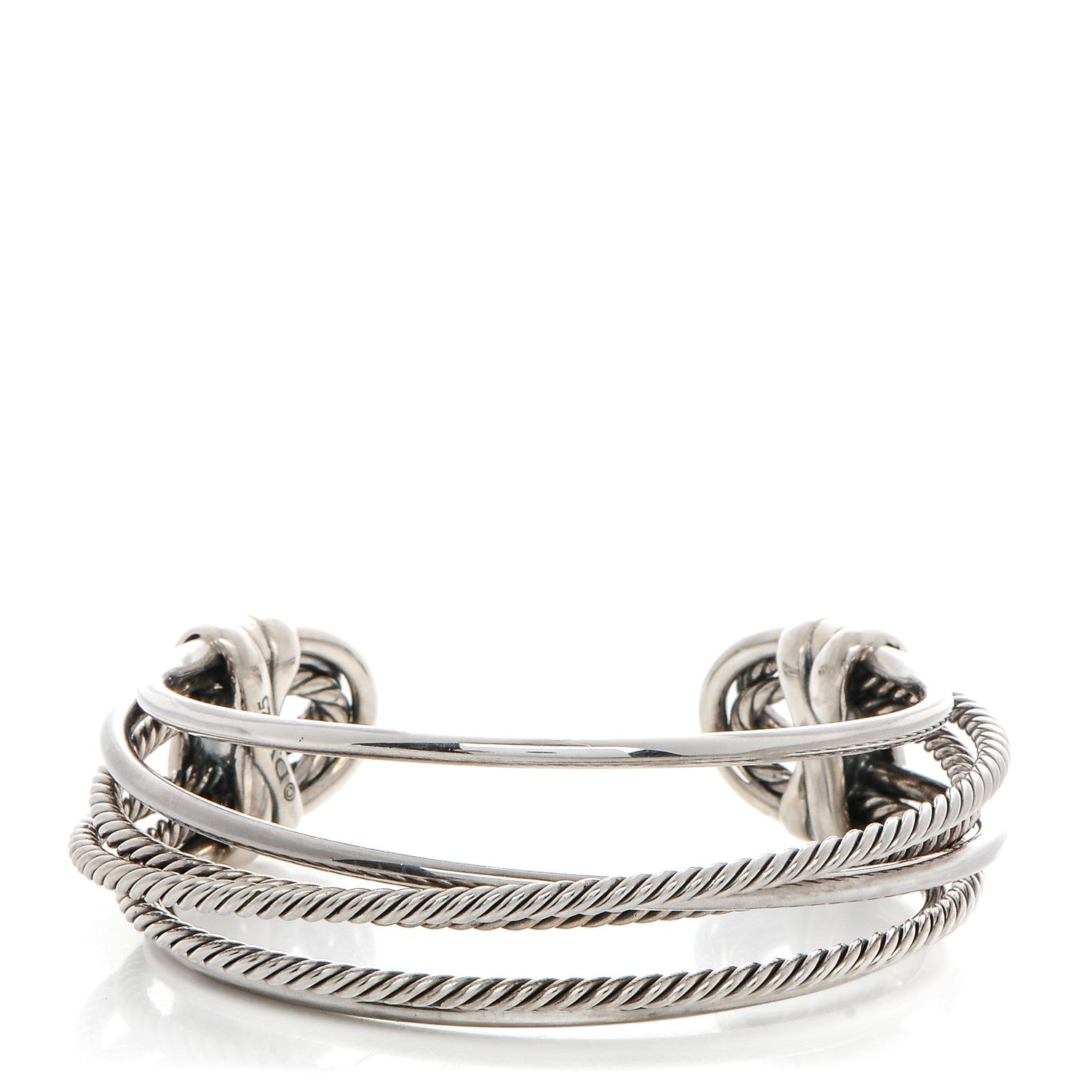 David Yurman Sterling Silver 24mm Narrow Crossover Cuff 1 of 6