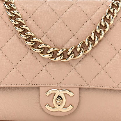 Chanel Caviar Quilted Large Studded Flap Beige 8 of 13