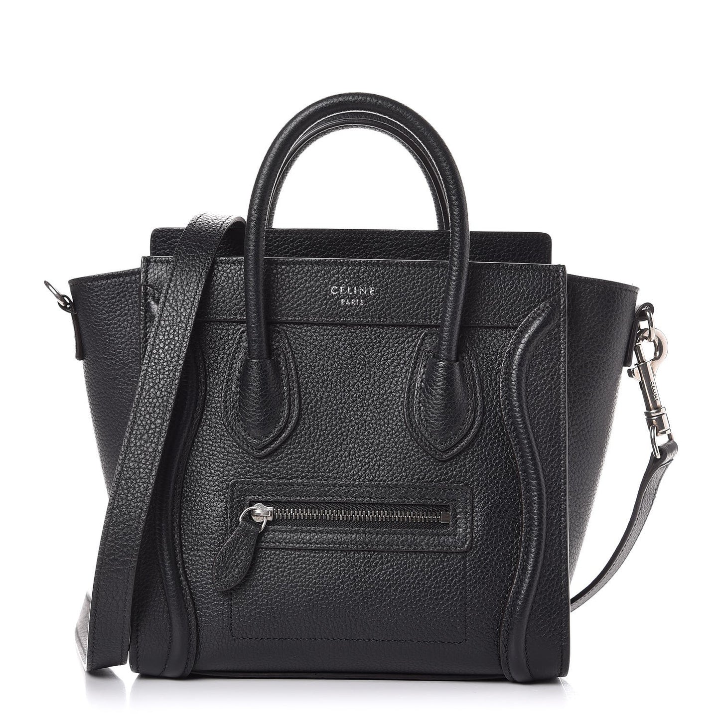 Drummed Calfskin Nano Luggage Black