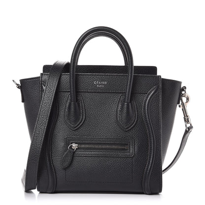 Celine Drummed Calfskin Nano Luggage Black 1 of 11