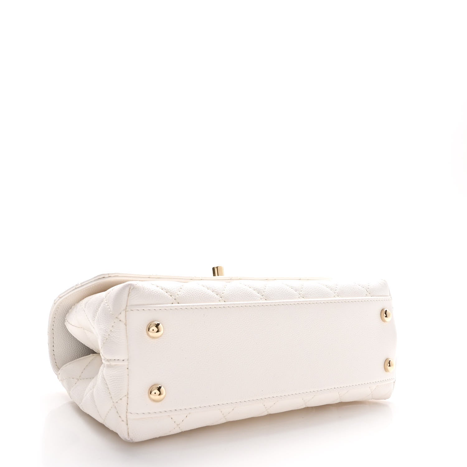 Chanel Caviar Quilted Mini Coco Handle Flap White 4 of 14