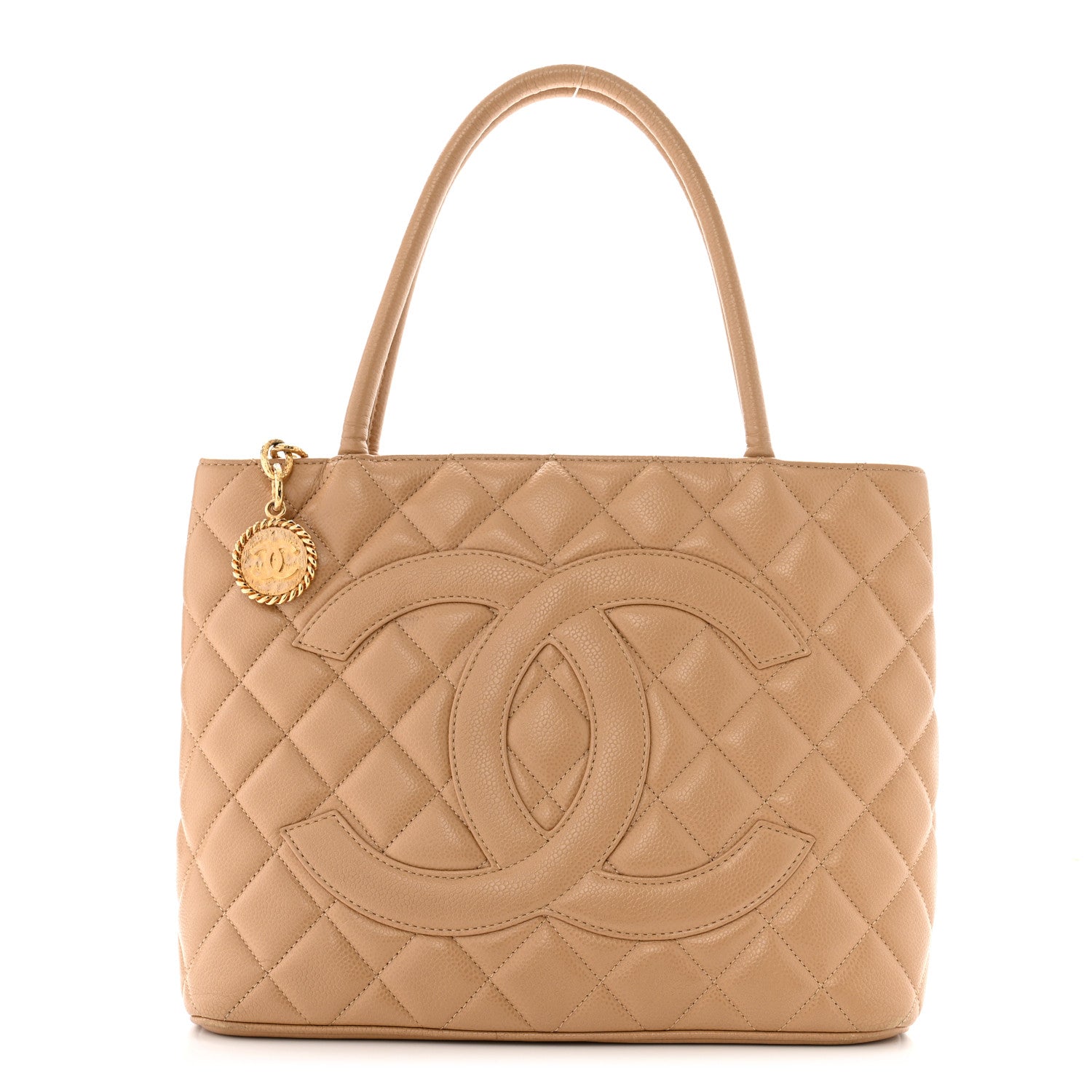Chanel Caviar Quilted Medallion Tote Beige 1 of 13