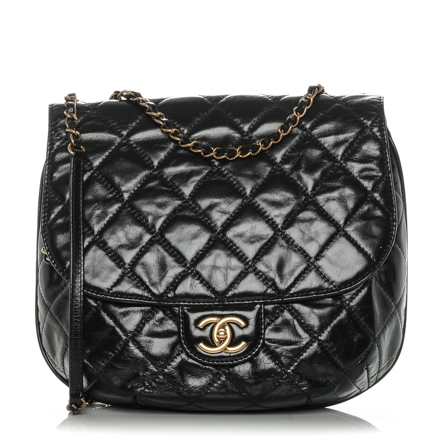 Chanel Aged Glazed Calfskin Quilted Large Bubble CC Flap Black 1 of 7
