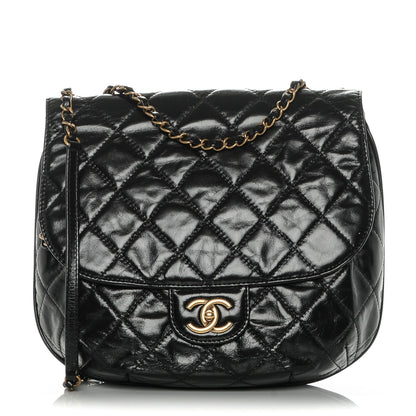 Chanel Aged Glazed Calfskin Quilted Large Bubble CC Flap Black 1 of 7