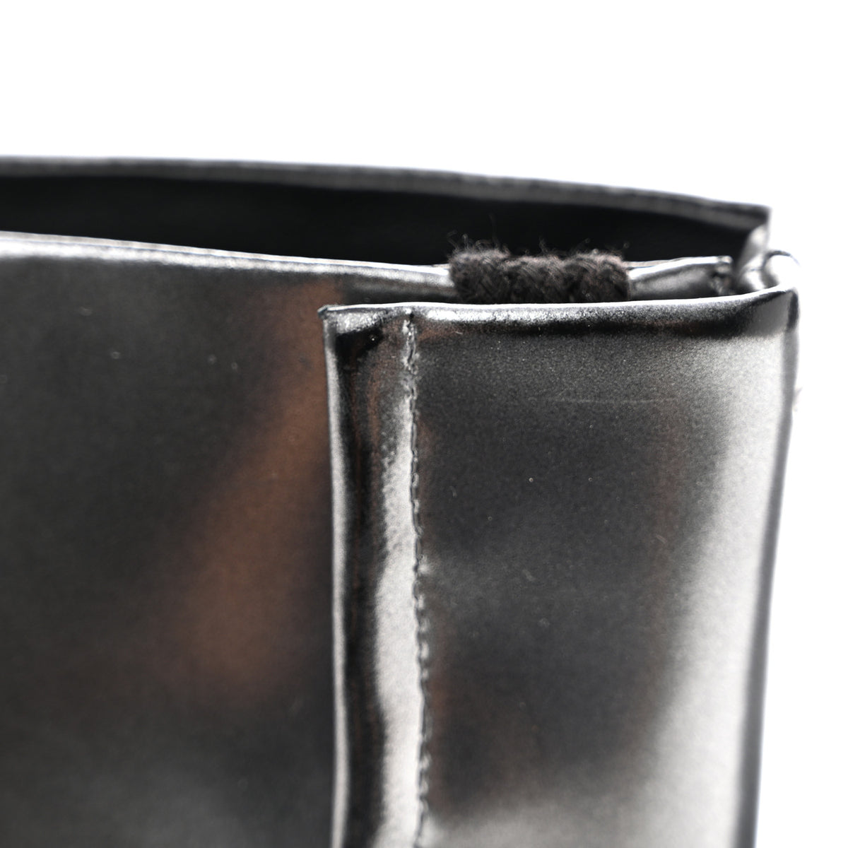 Metallic Calfskin Tabi 60mm Ankle Boots 36 Black Silver