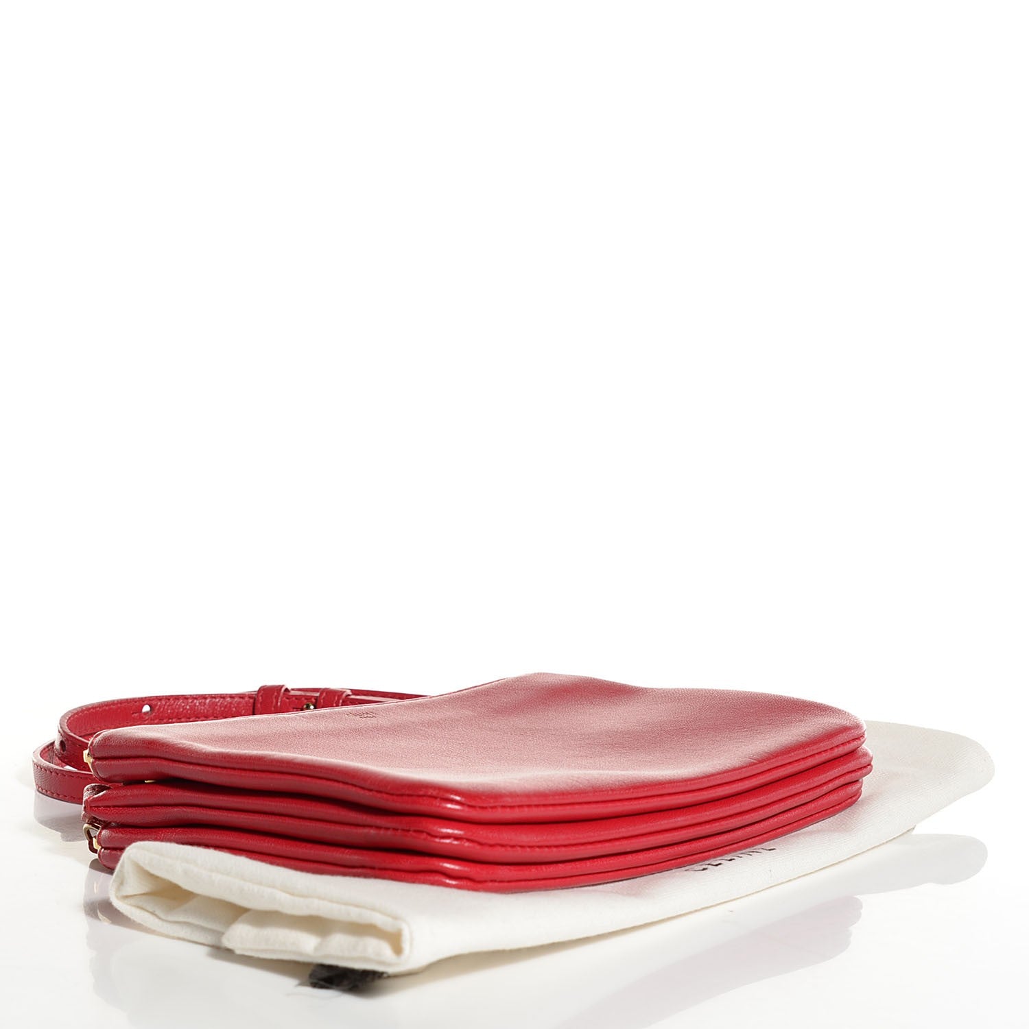 Celine Lambskin Small Trio Crossbody Bag Red 4 of 7