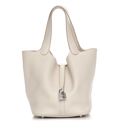 Hermes Taurillon Clemence Picotin Lock 22 MM Craie 1 of 7