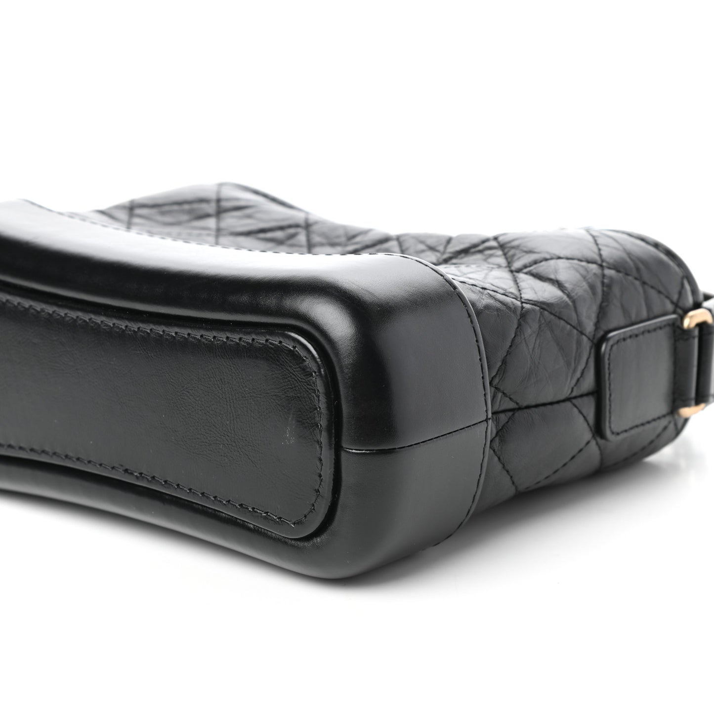 Aged Calfskin Quilted Small Gabrielle Hobo Black