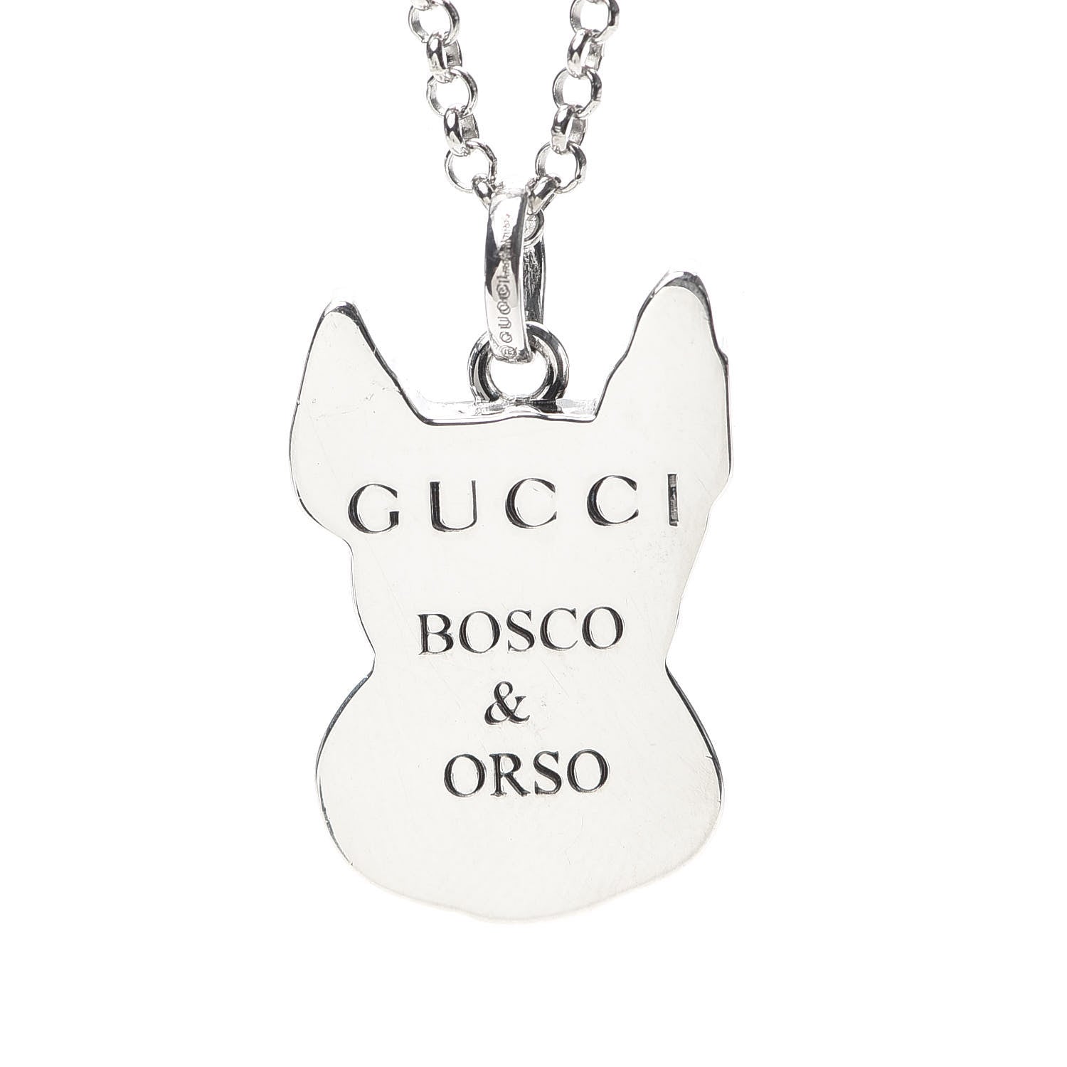 Gucci Sterling Silver Orso Pendant Necklace 5 of 7