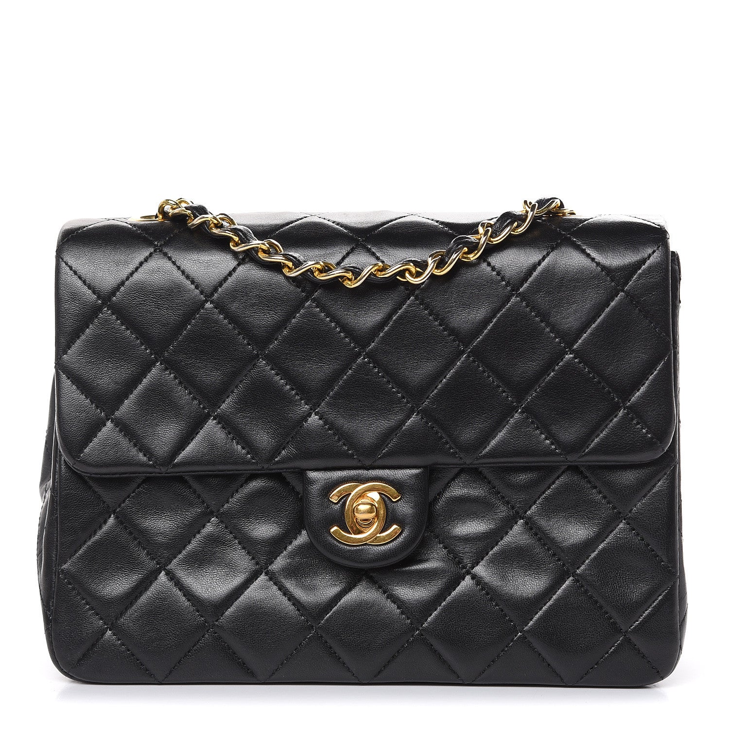 Chanel Lambskin Quilted Mini Square Flap Black 1 of 13