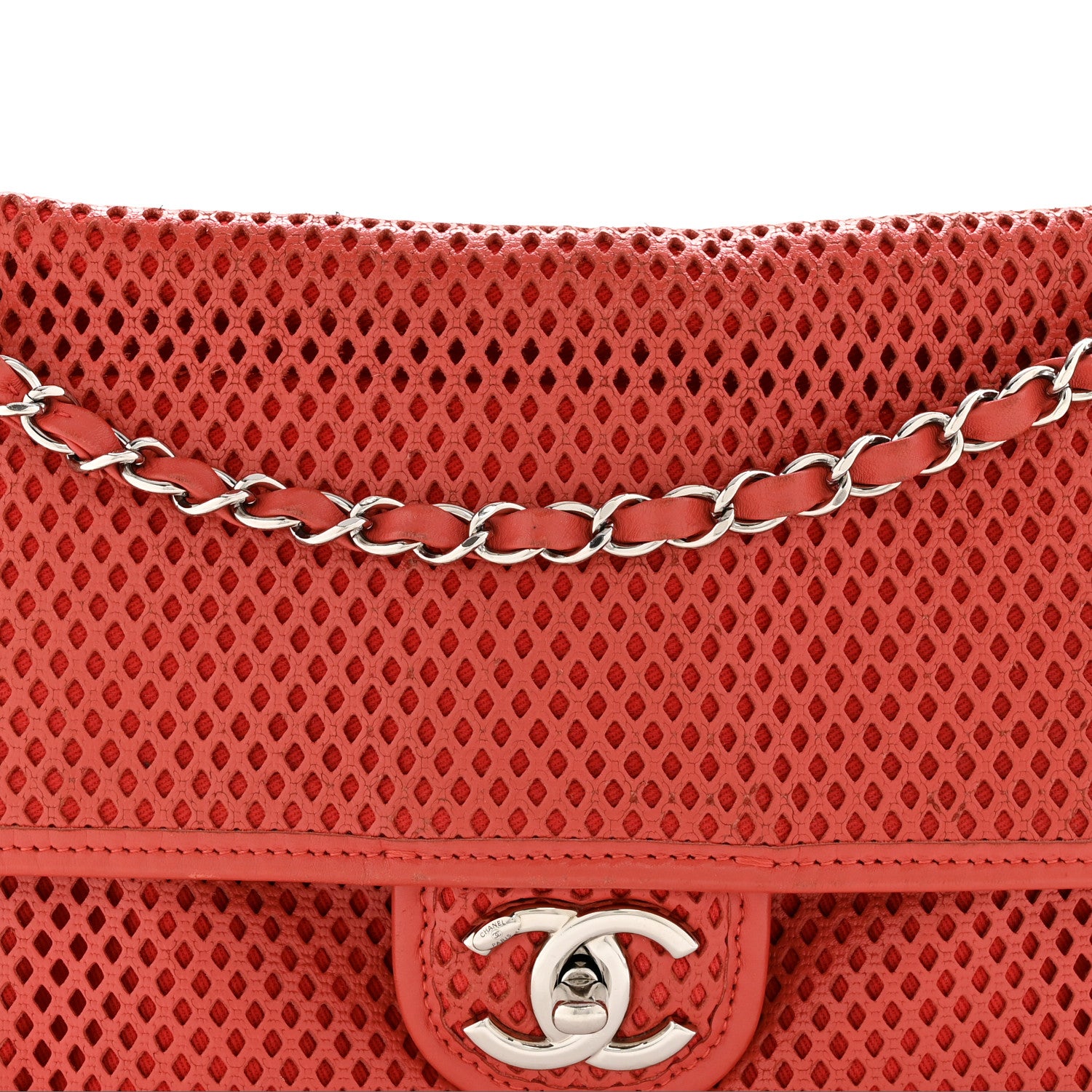 Chanel Perforated Calfskin Large Up In The Air Flap Red 8 of 14