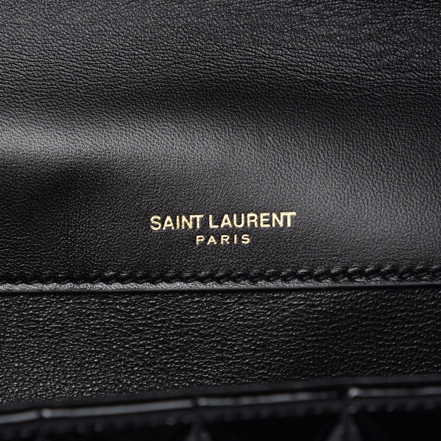 Saint Laurent Patent Matelasse Monogram Large Vicky Chain Bag Black 7 of 8
