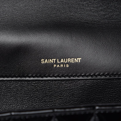 Saint Laurent Patent Matelasse Monogram Large Vicky Chain Bag Black 7 of 8