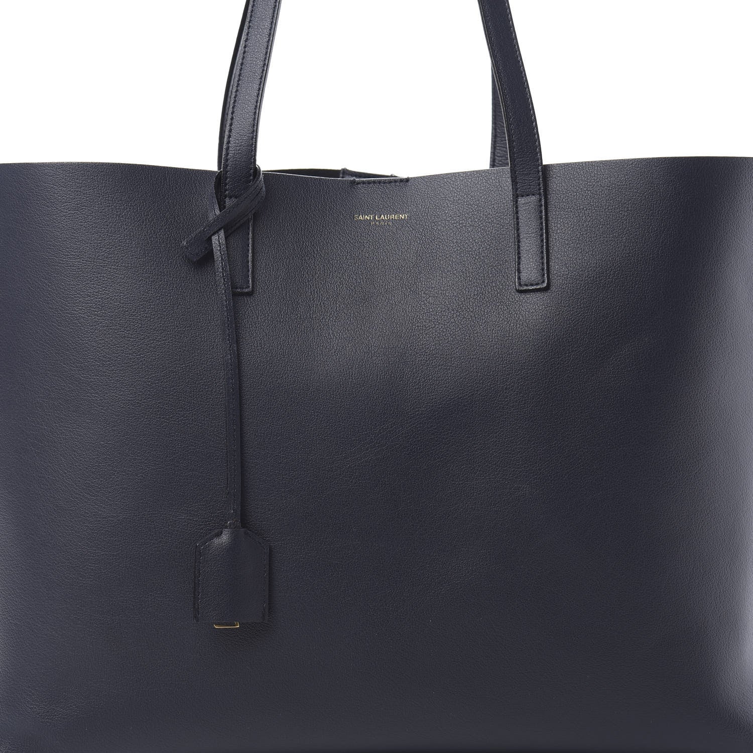 Saint Laurent Calfskin Large Shopping Tote Navy 9 of 12