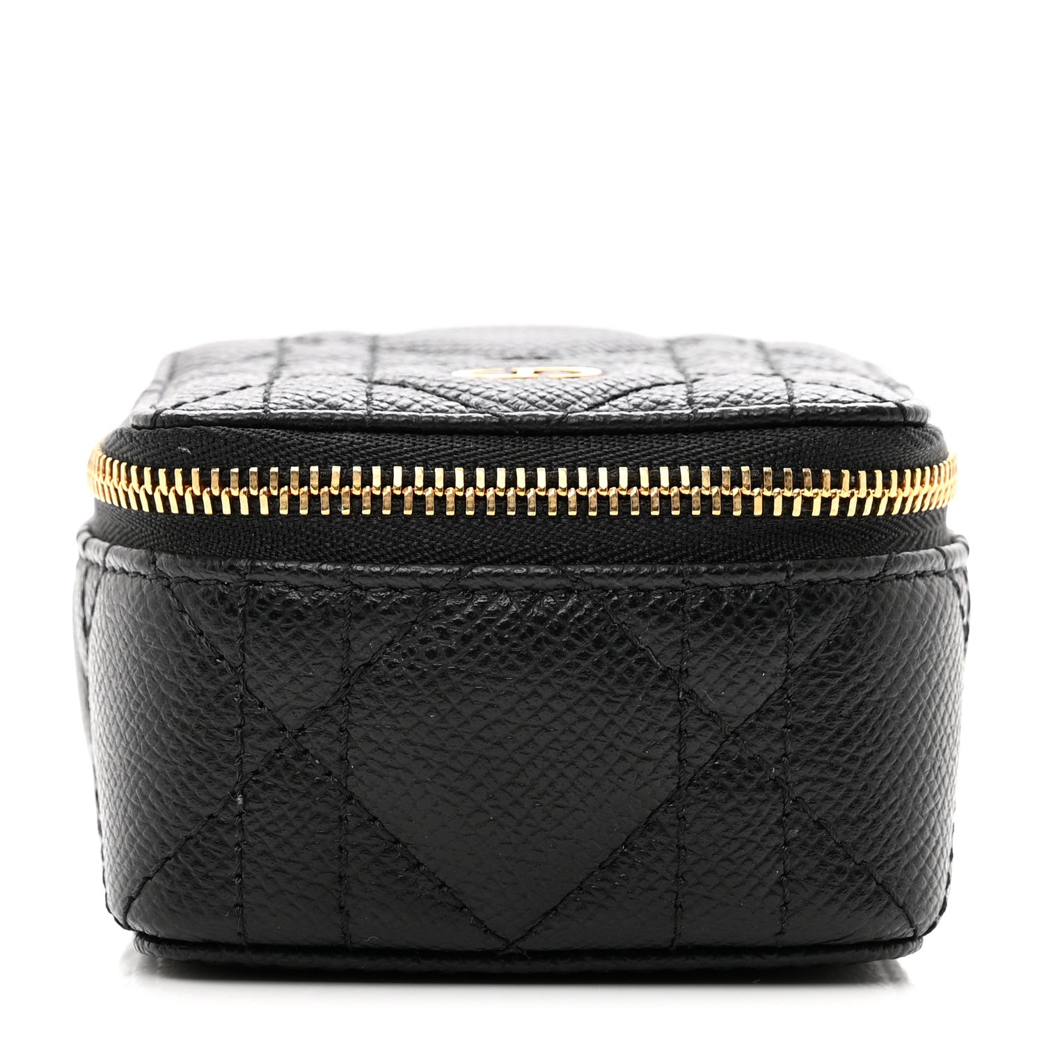 Christian Dior Grained Calfskin Cannage Mini Caro Jewelry Case Black 1 of 8