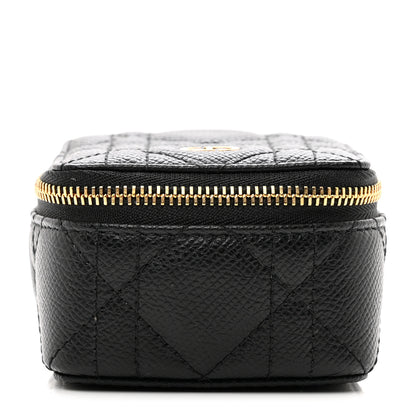 Christian Dior Grained Calfskin Cannage Mini Caro Jewelry Case Black 1 of 8