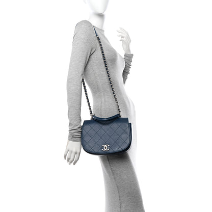 Chanel Calfskin Stitched Ring My Bag Flap Crossbody Navy 2 of 13