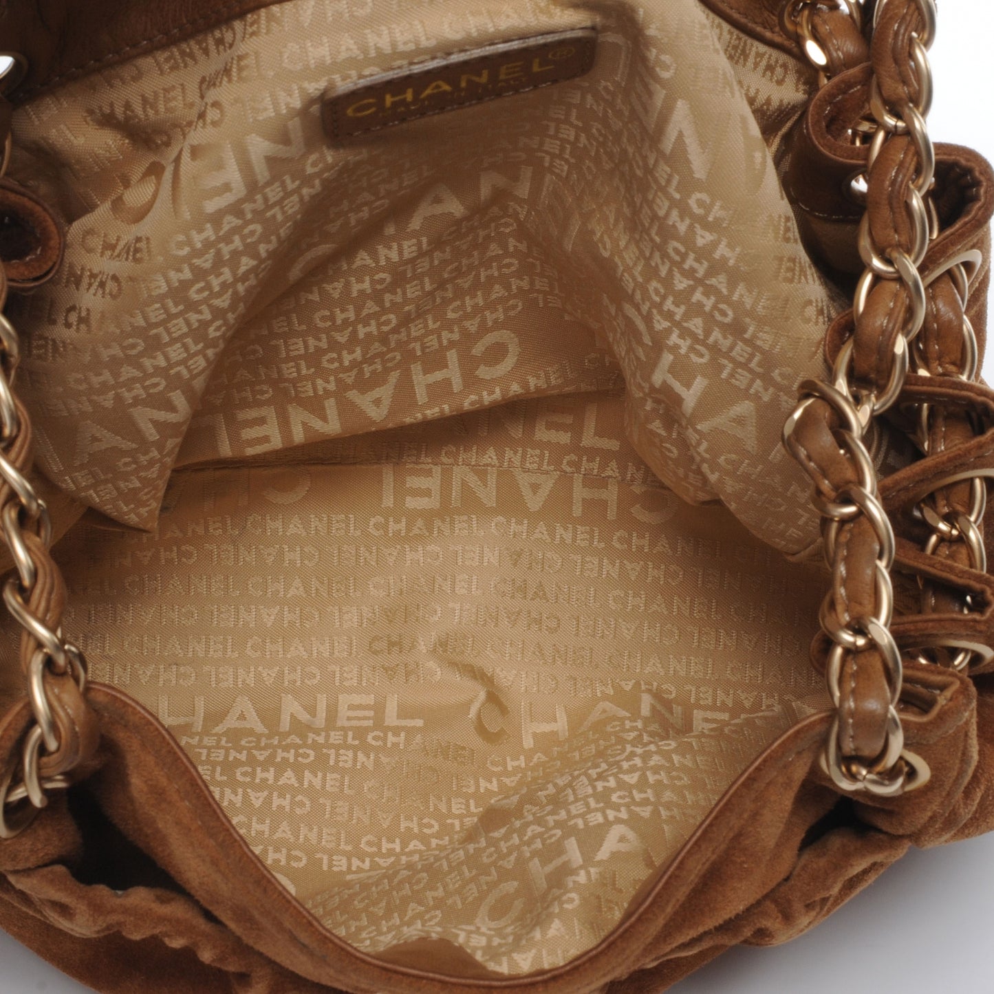 Suede Accordion Flap Tan