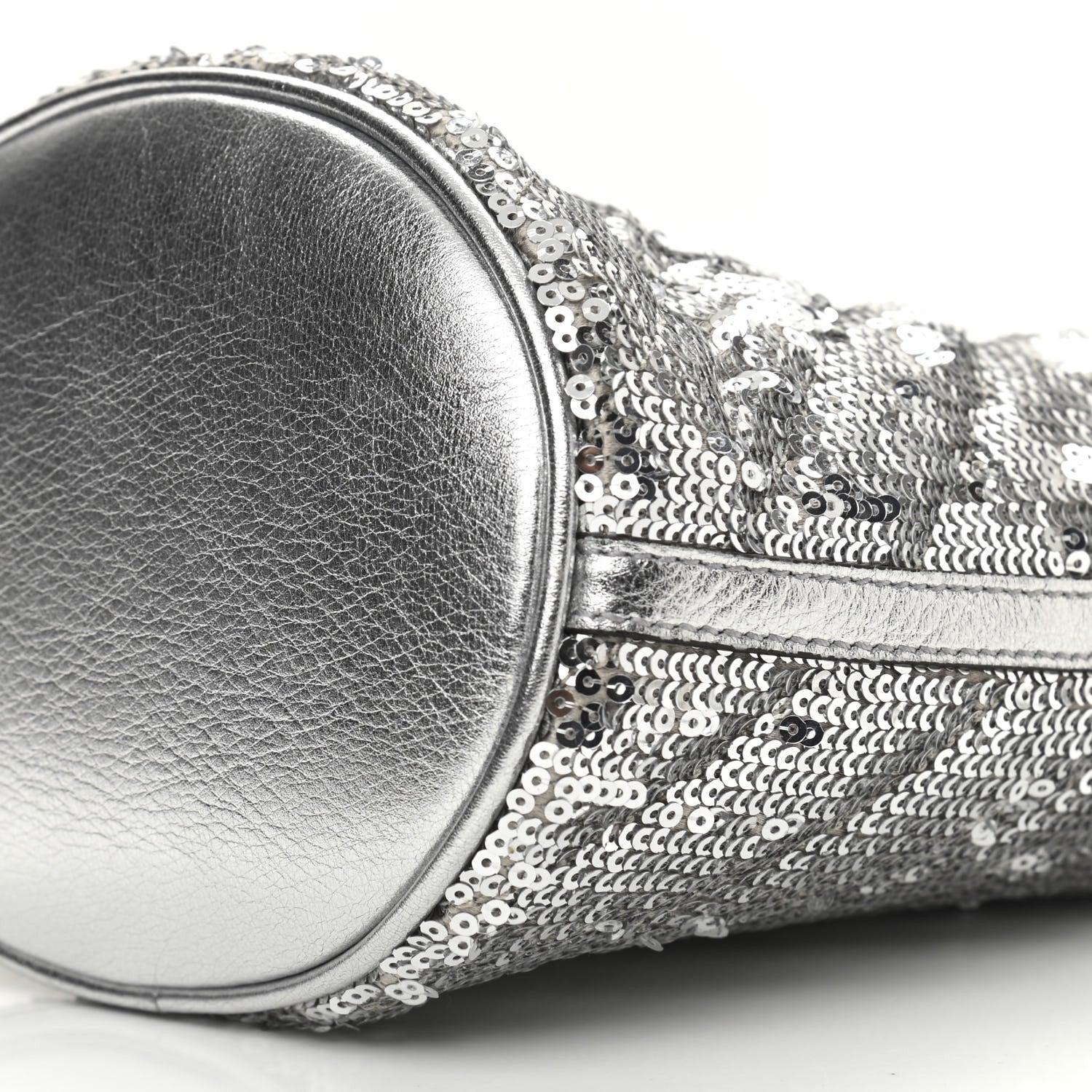 Gucci Sequin Mini GG Marmont 2.0 Bucket Bag Silver 10 of 10