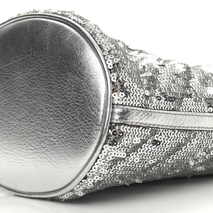 Gucci Sequin Mini GG Marmont 2.0 Bucket Bag Silver 10 of 10