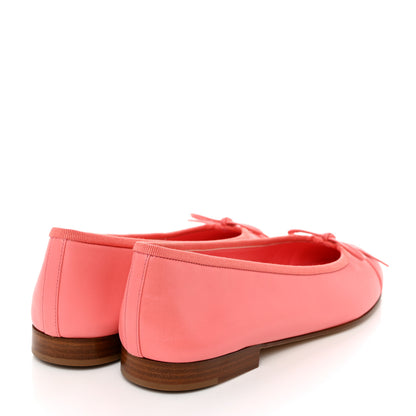 Chanel Goatskin Cap Toe CC Ballerina Flats 38 Pink 4 of 9