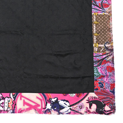 Louis Vuitton Wool Silk Be Mindful Monogram Shawl Magenta 3 of 5