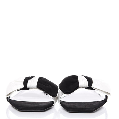 Saint Laurent Ayers Nubuck Bow Nu Pieds Slide Sandals 41.5 Black 2 of 9